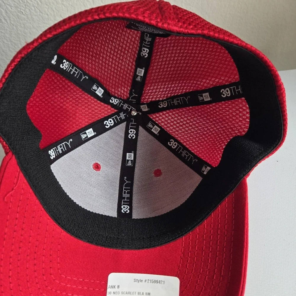 New Era 39Thirty Blank Stretch Cotton Scarlet Red Hat Cap Small/Medium NE1000‎